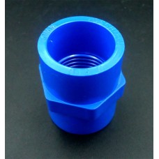 Blue PVC Female Adapter W/Thread 1/2